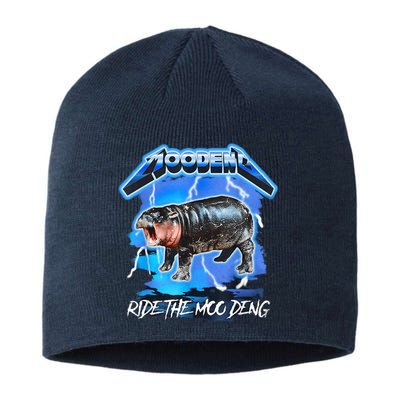 Moo Deng Hippo Ride The Moo Deng Music Rock Style Sustainable Beanie