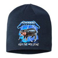 Moo Deng Hippo Ride The Moo Deng Music Rock Style Sustainable Beanie