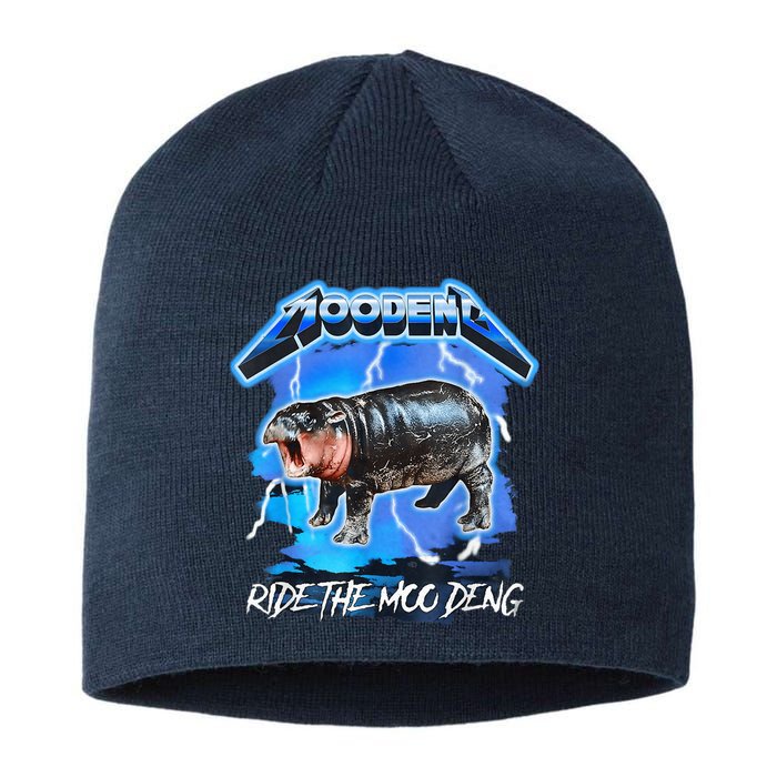Moo Deng Hippo Ride The Moo Deng Music Rock Style Sustainable Beanie