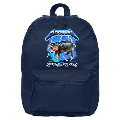 Moo Deng Hippo Ride The Moo Deng Music Rock Style 16 in Basic Backpack