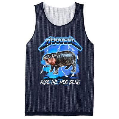 Moo Deng Hippo Ride The Moo Deng Music Rock Style Mesh Reversible Basketball Jersey Tank