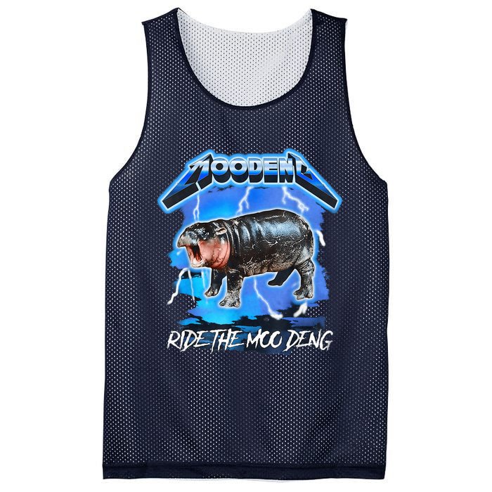 Moo Deng Hippo Ride The Moo Deng Music Rock Style Mesh Reversible Basketball Jersey Tank