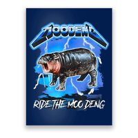 Moo Deng Hippo Ride The Moo Deng Music Rock Style Poster