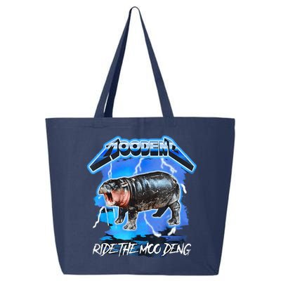 Moo Deng Hippo Ride The Moo Deng Music Rock Style 25L Jumbo Tote