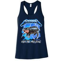 Moo Deng Hippo Ride The Moo Deng Music Rock Style Womens Tank Top