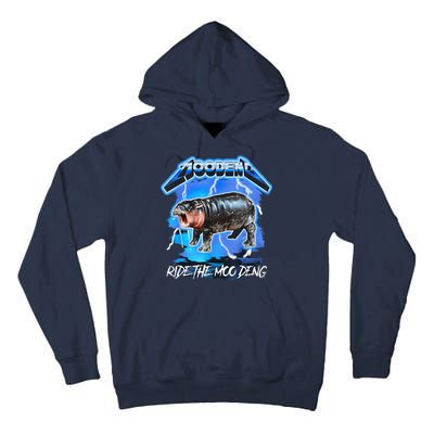 Moo Deng Hippo Ride The Moo Deng Music Rock Style Tall Hoodie