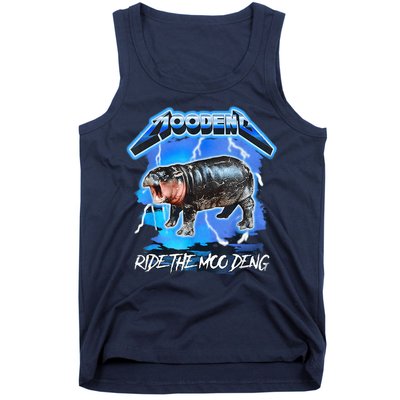 Moo Deng Hippo Ride The Moo Deng Music Rock Style Tank Top