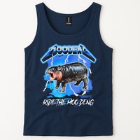 Moo Deng Hippo Ride The Moo Deng Music Rock Style Tank Top
