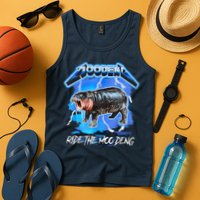 Moo Deng Hippo Ride The Moo Deng Music Rock Style Tank Top