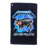 Moo Deng Hippo Ride The Moo Deng Music Rock Style Golf Towel
