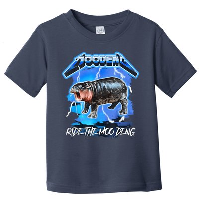 Moo Deng Hippo Ride The Moo Deng Music Rock Style Toddler T-Shirt