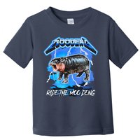 Moo Deng Hippo Ride The Moo Deng Music Rock Style Toddler T-Shirt
