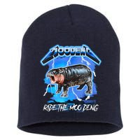 Moo Deng Hippo Ride The Moo Deng Music Rock Style Short Acrylic Beanie