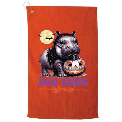 Moo Deng Halloween Pygmy Hippo Bouncy Pig Thai Pumpkin Face Platinum Collection Golf Towel