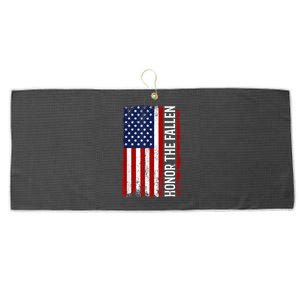 Memorial Day Honor And Remember The Fallen Large Microfiber Waffle Golf Towel