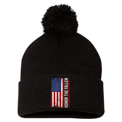 Memorial Day Honor And Remember The Fallen Pom Pom 12in Knit Beanie