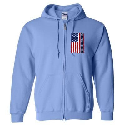 Memorial Day Honor And Remember The Fallen Full Zip Hoodie
