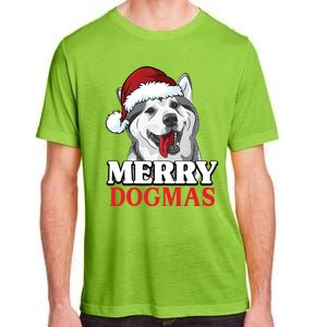 Merry Dogmas Husky Dog Christmas Gift Adult ChromaSoft Performance T-Shirt