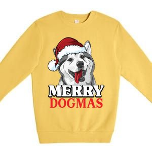 Merry Dogmas Husky Dog Christmas Gift Premium Crewneck Sweatshirt