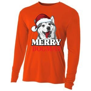 Merry Dogmas Husky Dog Christmas Gift Cooling Performance Long Sleeve Crew