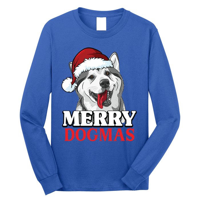 Merry Dogmas Husky Dog Christmas Gift Long Sleeve Shirt