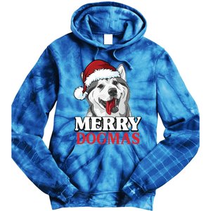 Merry Dogmas Husky Dog Christmas Gift Tie Dye Hoodie