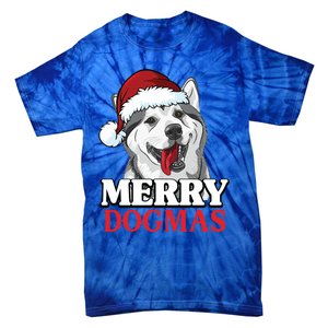 Merry Dogmas Husky Dog Christmas Gift Tie-Dye T-Shirt