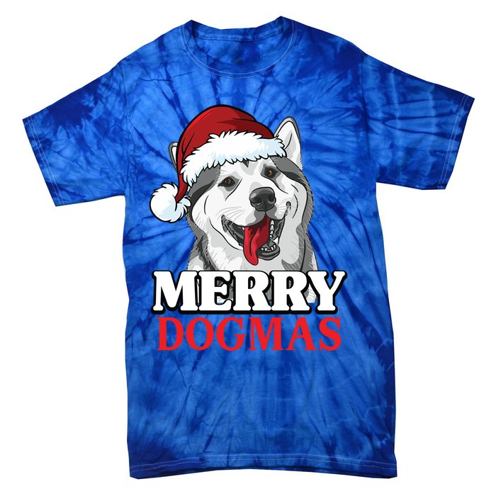 Merry Dogmas Husky Dog Christmas Gift Tie-Dye T-Shirt