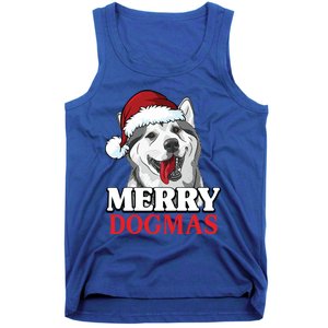 Merry Dogmas Husky Dog Christmas Gift Tank Top