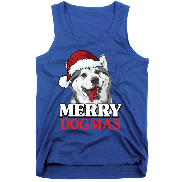 Merry Dogmas Husky Dog Christmas Gift Tank Top