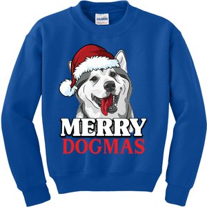 Merry Dogmas Husky Dog Christmas Gift Kids Sweatshirt