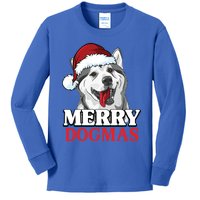 Merry Dogmas Husky Dog Christmas Gift Kids Long Sleeve Shirt