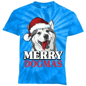 Merry Dogmas Husky Dog Christmas Gift Kids Tie-Dye T-Shirt