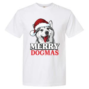 Merry Dogmas Husky Dog Christmas Gift Garment-Dyed Heavyweight T-Shirt