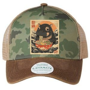 Moo Deng Hippo Eat Ramen For Japanese Style Legacy Tie Dye Trucker Hat