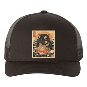 Moo Deng Hippo Eat Ramen For Japanese Style Yupoong Adult 5-Panel Trucker Hat