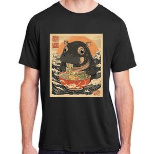 Moo Deng Hippo Eat Ramen For Japanese Style Adult ChromaSoft Performance T-Shirt