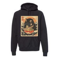 Moo Deng Hippo Eat Ramen For Japanese Style Premium Hoodie