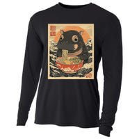 Moo Deng Hippo Eat Ramen For Japanese Style Cooling Performance Long Sleeve Crew