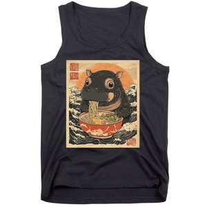 Moo Deng Hippo Eat Ramen For Japanese Style Tank Top