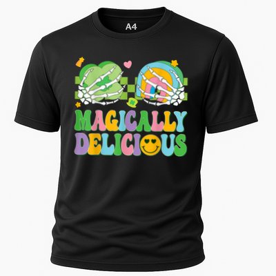 Magically Delicious Hippie St Patrick's Day Skeleton Charms Performance Shirt