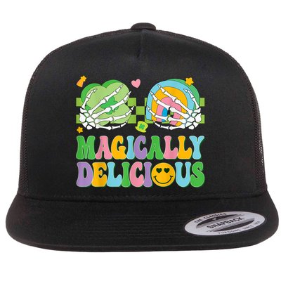 Magically Delicious Hippie St Patrick's Day Skeleton Charms Flatbill Hat