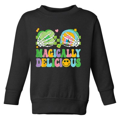 Magically Delicious Hippie St Patrick's Day Skeleton Charms Toddler Sweatshirt