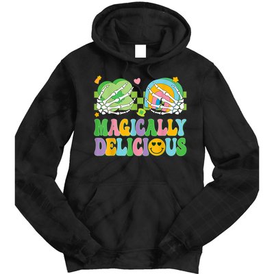 Magically Delicious Hippie St Patrick's Day Skeleton Charms Tie Dye Hoodie