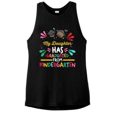 My Daughter Has Graduated Kindergarten Kindergarten Graduate Ladies PosiCharge Tri-Blend Wicking Tank