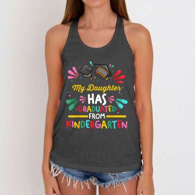 My Daughter Has Graduated Kindergarten Kindergarten Graduate Women's Knotted Racerback Tank