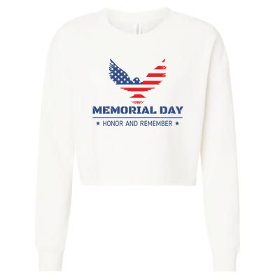 Memorial Day Honor And Remember Cropped Pullover Crew