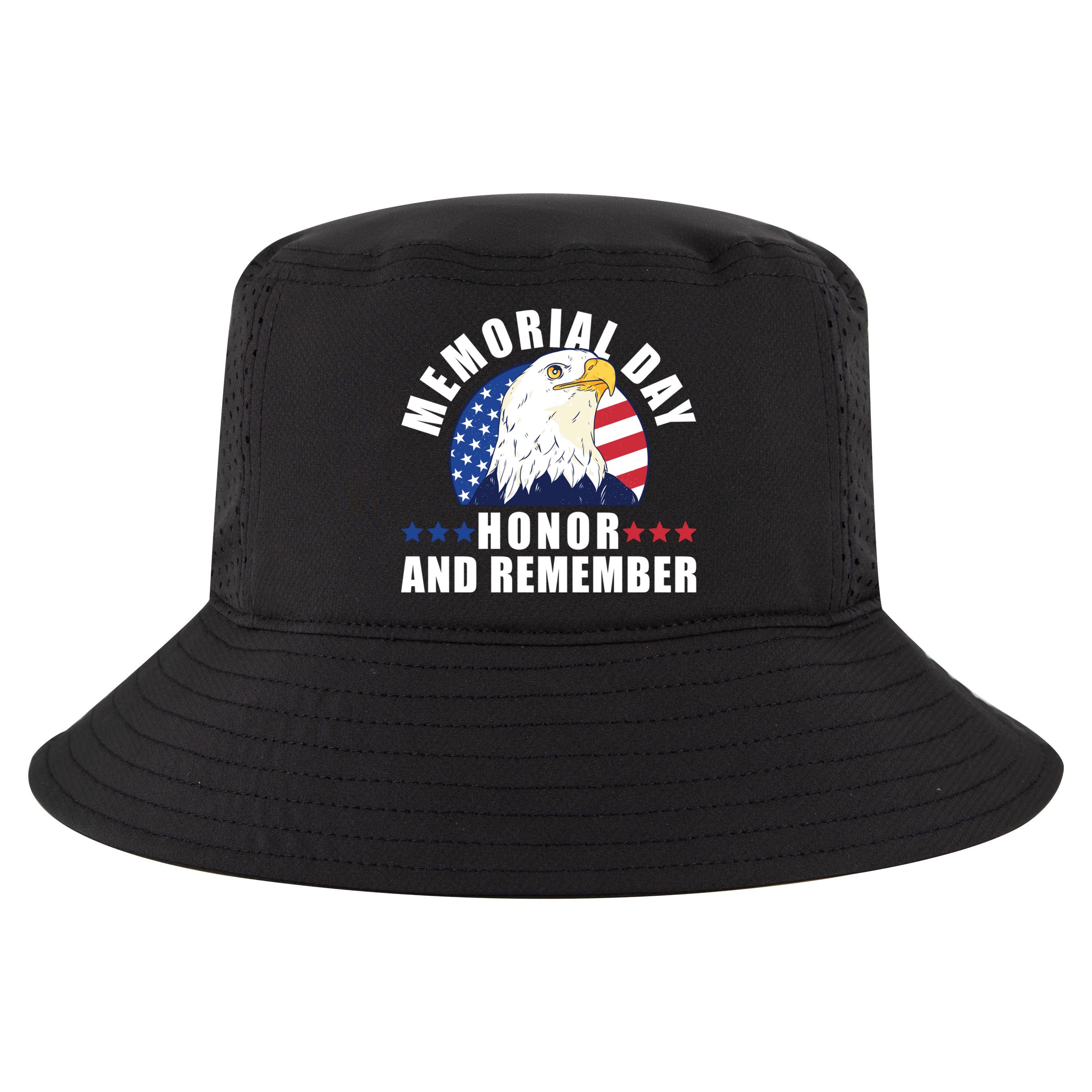Memorial Day Honor And Remember Bald Eagle Patriotic Gift Cool Comfort Performance Bucket Hat