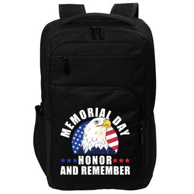 Memorial Day Honor And Remember Bald Eagle Patriotic Gift Impact Tech Backpack