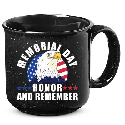 Memorial Day Honor And Remember Bald Eagle Patriotic Gift 15oz Campfire Ceramic Mug